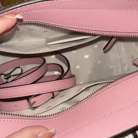 Kate Spade Cameron Monotone Medium Satchel Crossbody Bright Carnation MSRP $398 - Picture 9 of 11